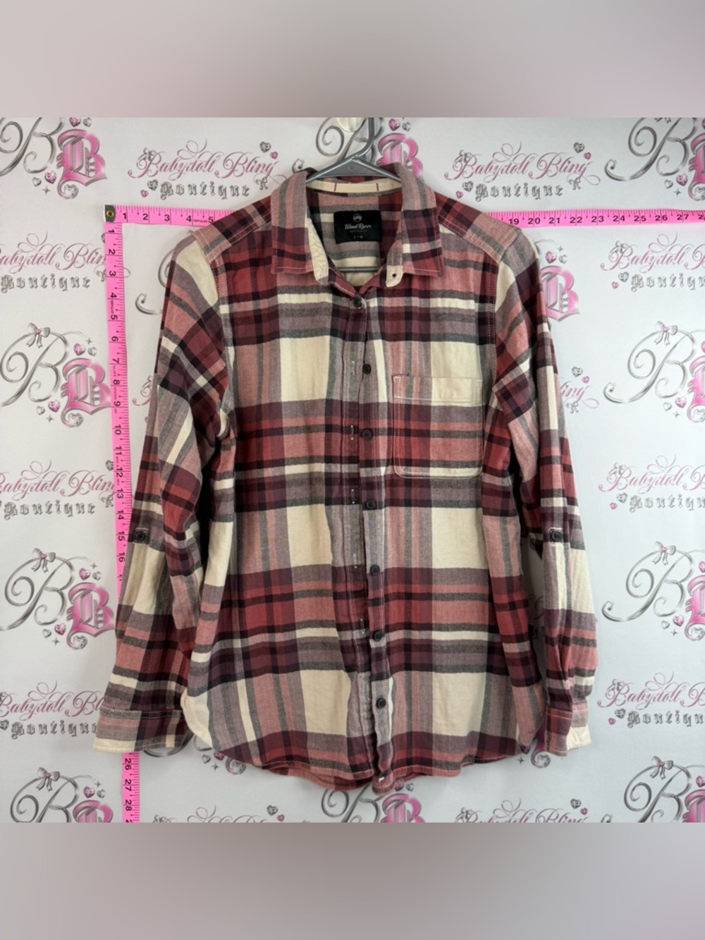 Windriver button up shirt Casual Red Plaid Button-Down Shirt by Black Rivet